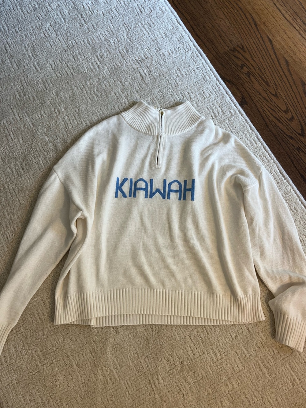 Cream Half-Zip Sweater with Blue KIAWAH Logo (large)